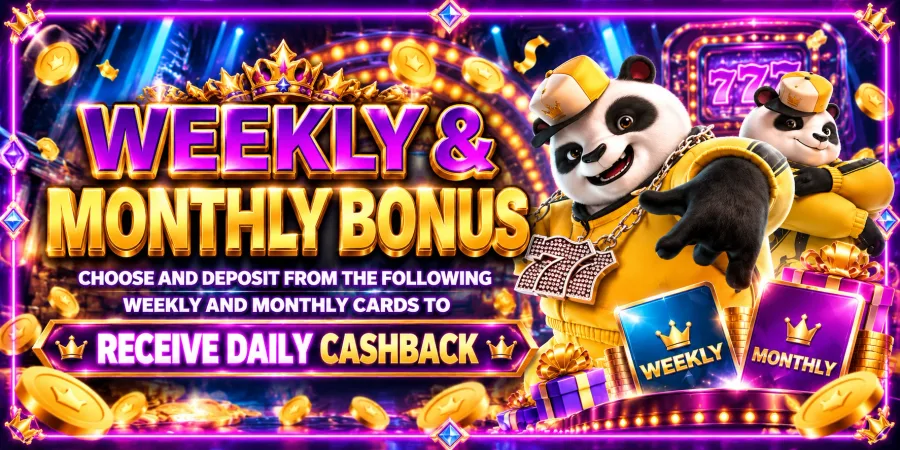 Spin777 Weekly & Monthly Cards poster – buy a card, collect a reward every day